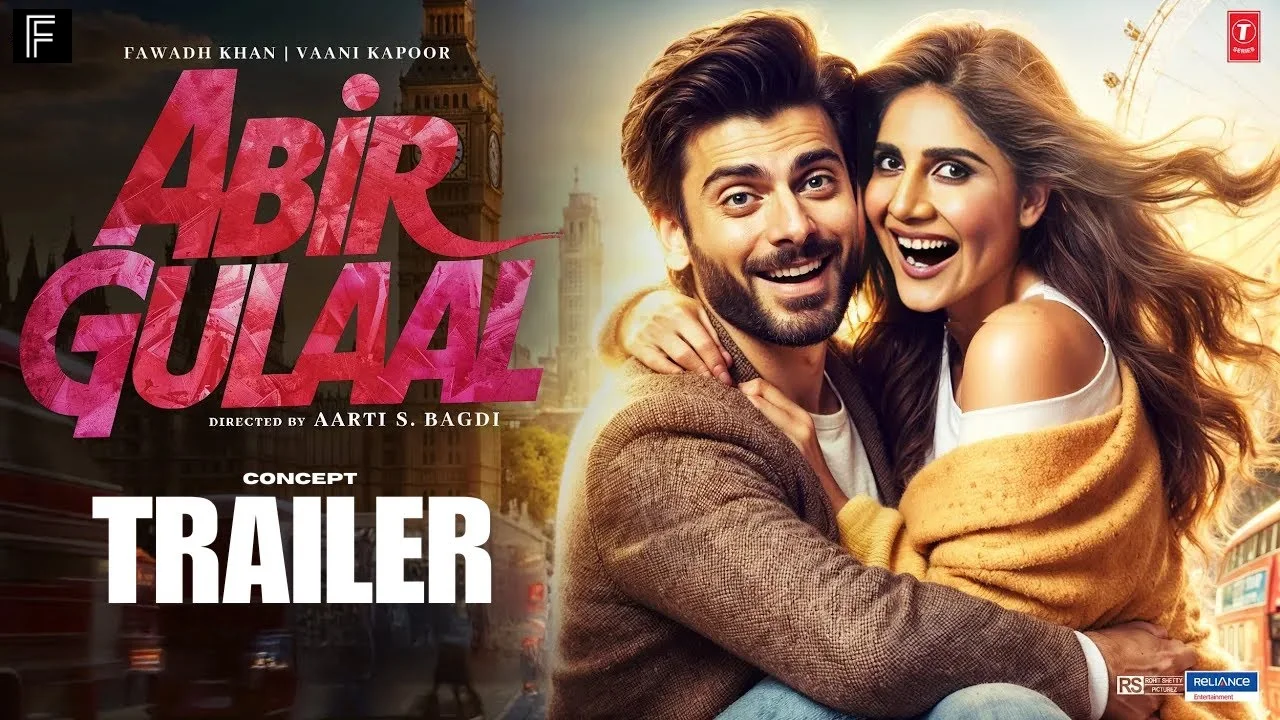 Fawad Khan and Vaani Kapoor in a promotional poster for Abir Gulaal, a romantic comedy impacted by India-Pakistan bans.