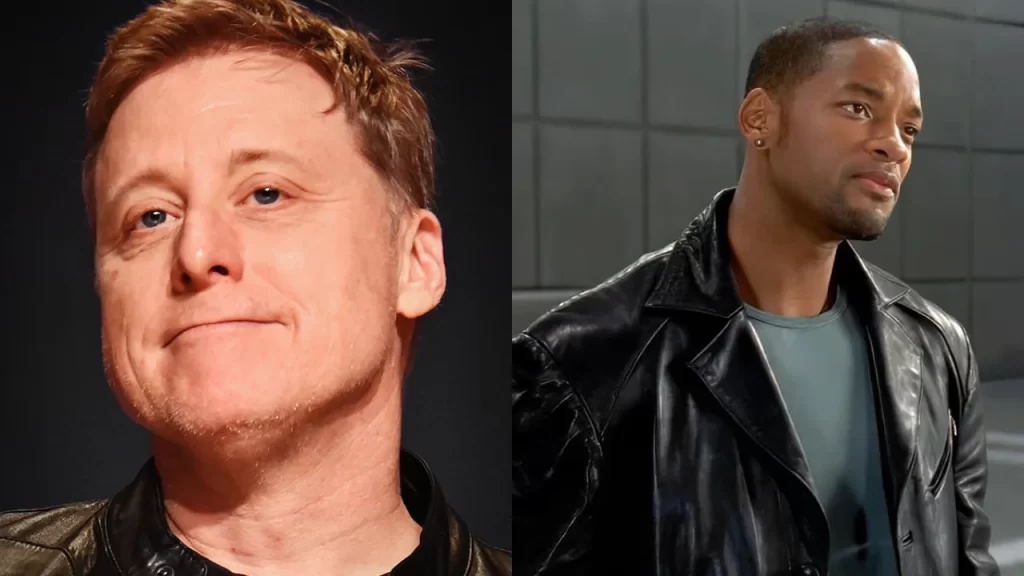 Alan Tudyk performing Sonny’s role in a motion capture suit.