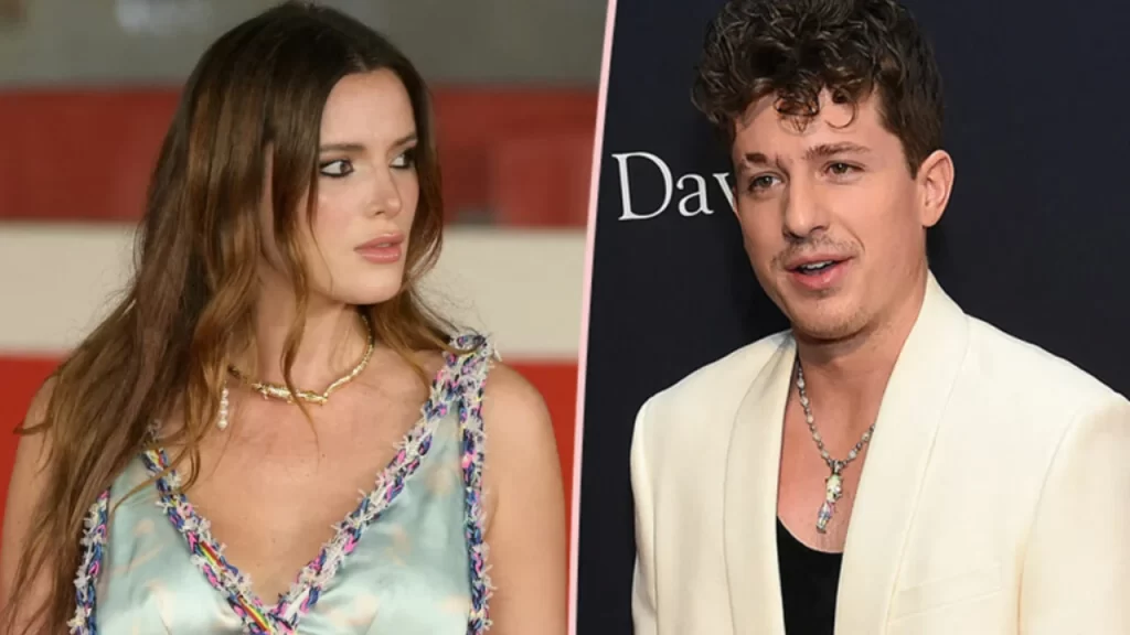 Editorial-style merged image of Bella Thorne and Charlie Puth representing their feud