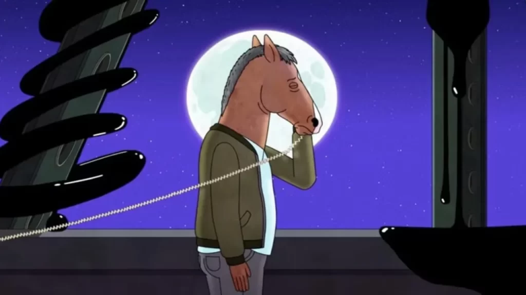 Symbolic artwork of BoJack Horseman, showcasing how the show addresses depression and addiction.