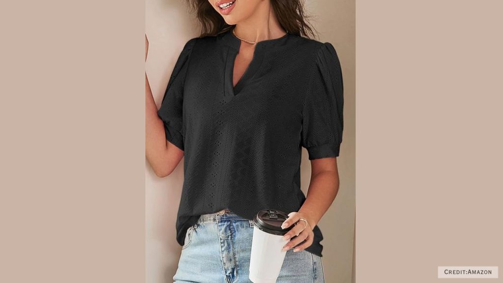 Dokotoo women’s short sleeve blouse side angle