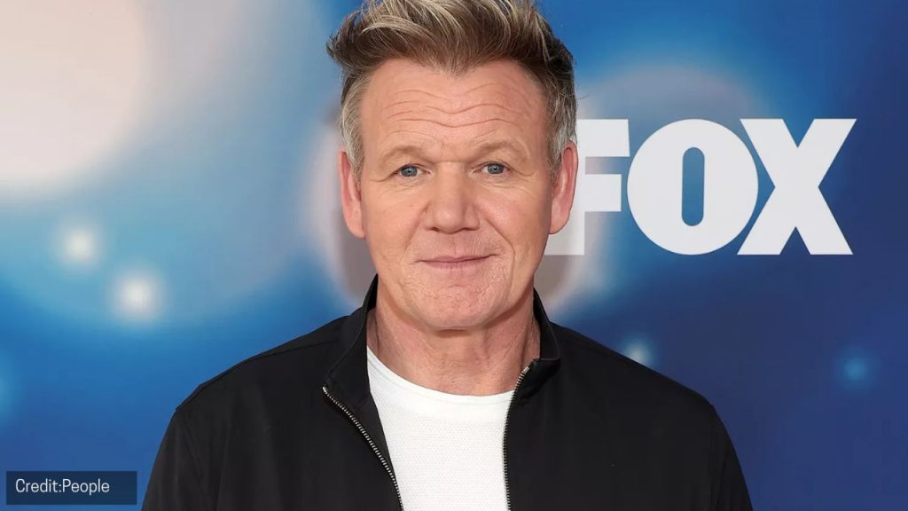 Side view of Gordon Ramsay’s stitched surgical scar near his ear