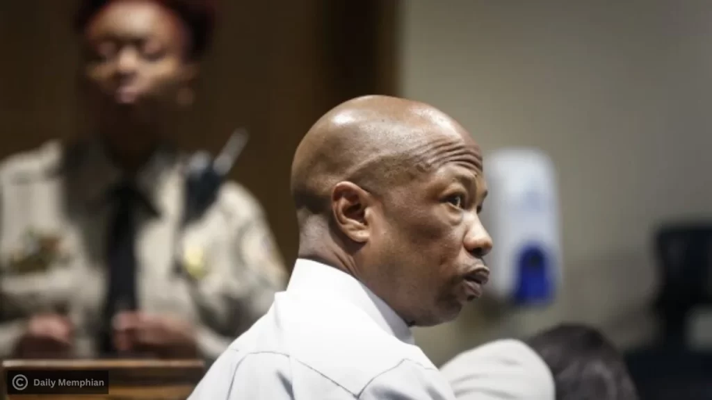 Hernandez Govan standing in a Memphis courtroom during the Young Dolph murder trial.