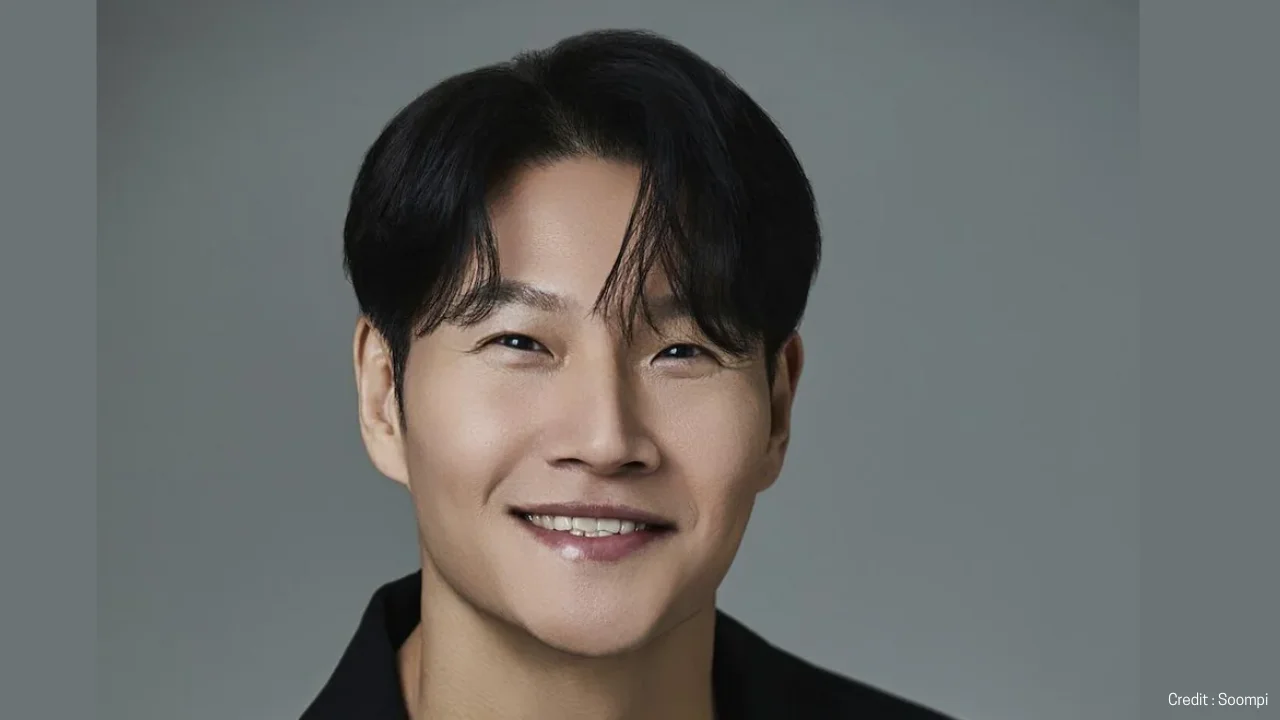 Running Man star Kim Jong Kook smiling warmly, reflecting his heartfelt wedding announcement.