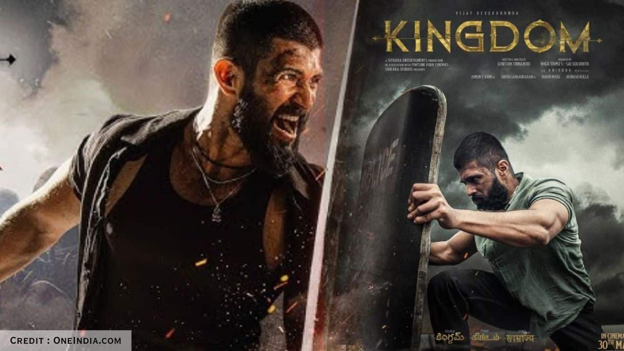 Promotional still from Kingdom featuring Vijay Deverakonda, announcing OTT premiere on Netflix.