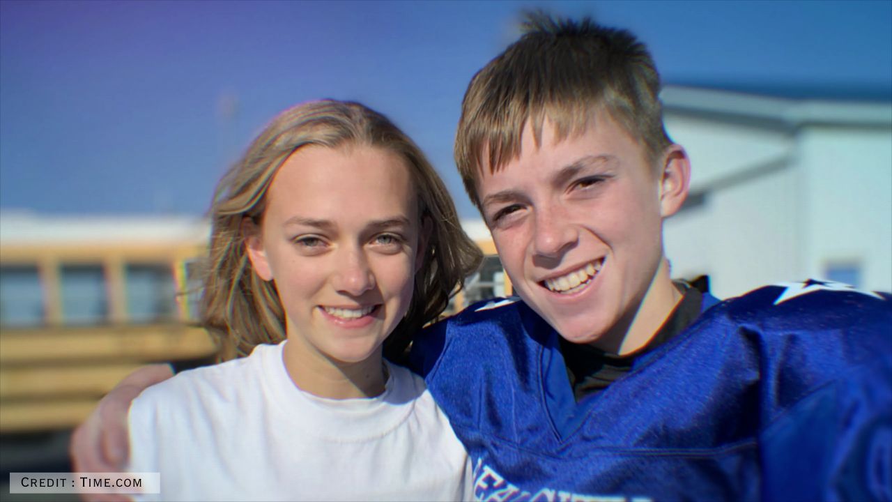 Stills from the documentary featuring Lauryn Licari and her then-boyfriend Owen, looking distressed after receiving harassing messages.