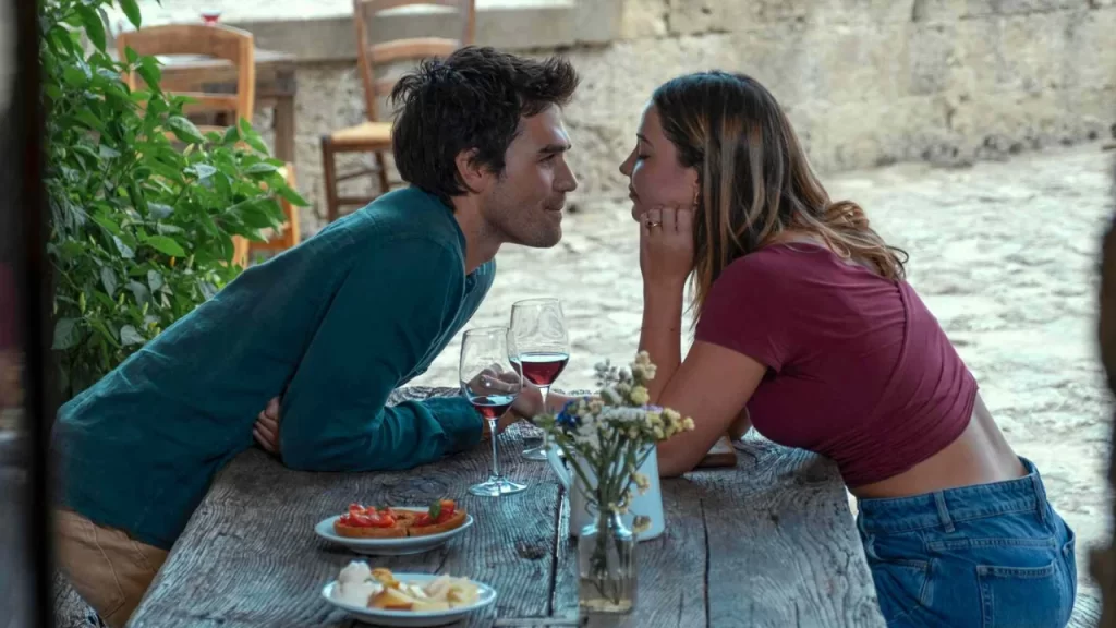 Madelyn Cline and KJ Apa share a heartfelt moment on set of The Map That Leads to You