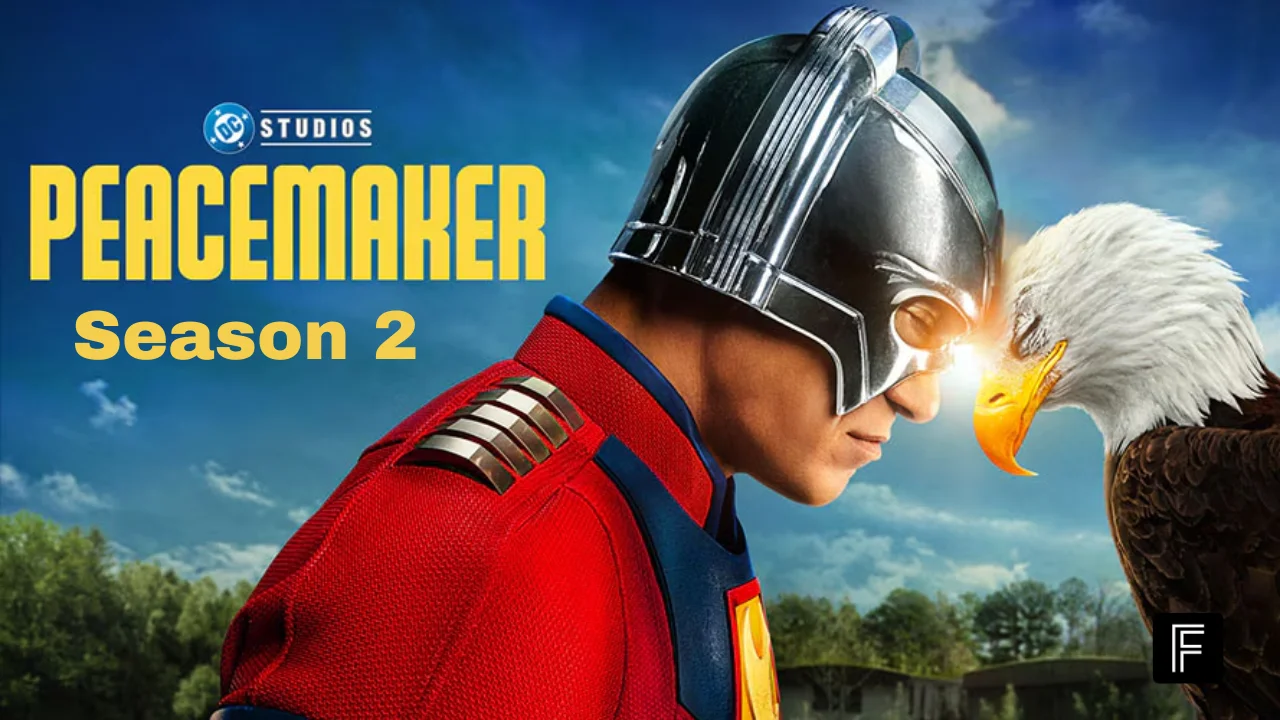 Peacemaker holding a portal device in an action-packed Season 2 trailer scene.