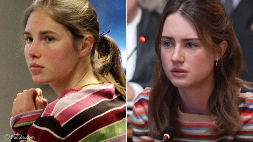Amanda Knox with actress Grace Van Patten at the premiere of The Twisted Tale of Amanda Knox