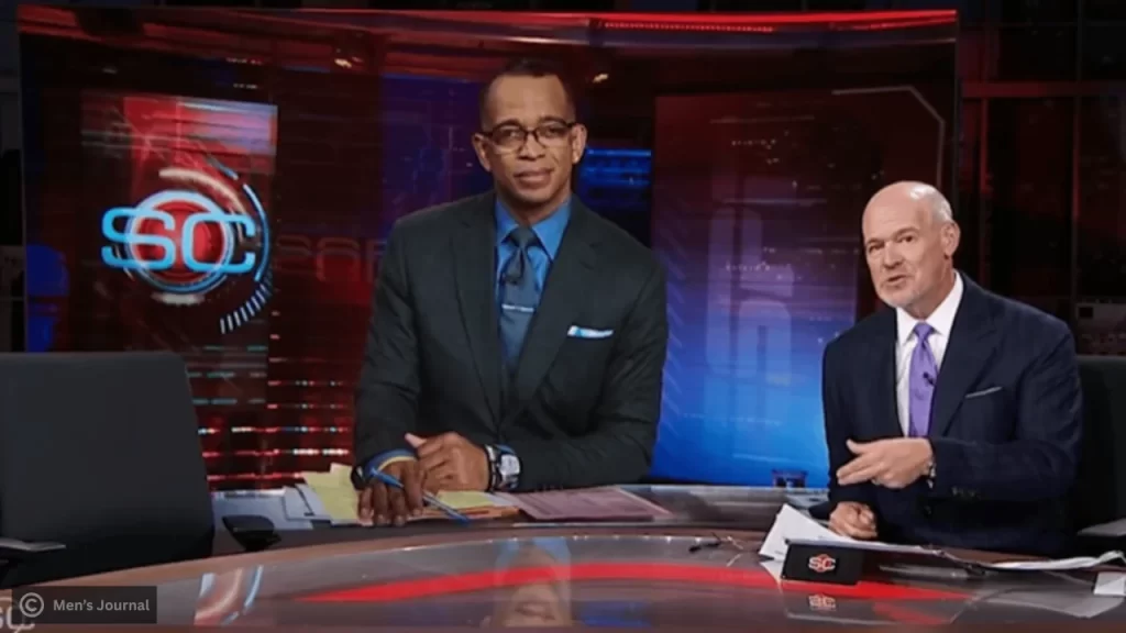 Rich Eisen reflecting on his friendship with Stuart Scott during a live SportsCenter segment