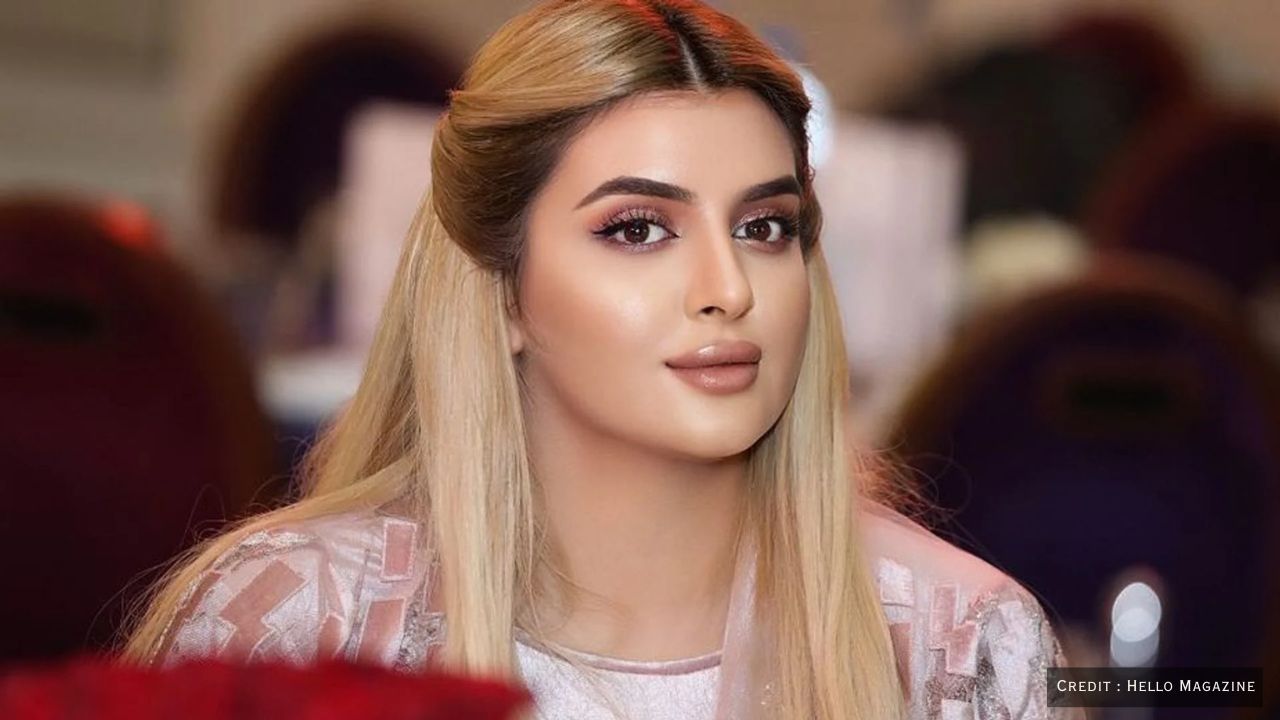 Close-up portrait of Sheikha Mahra showcasing elegance and poise.