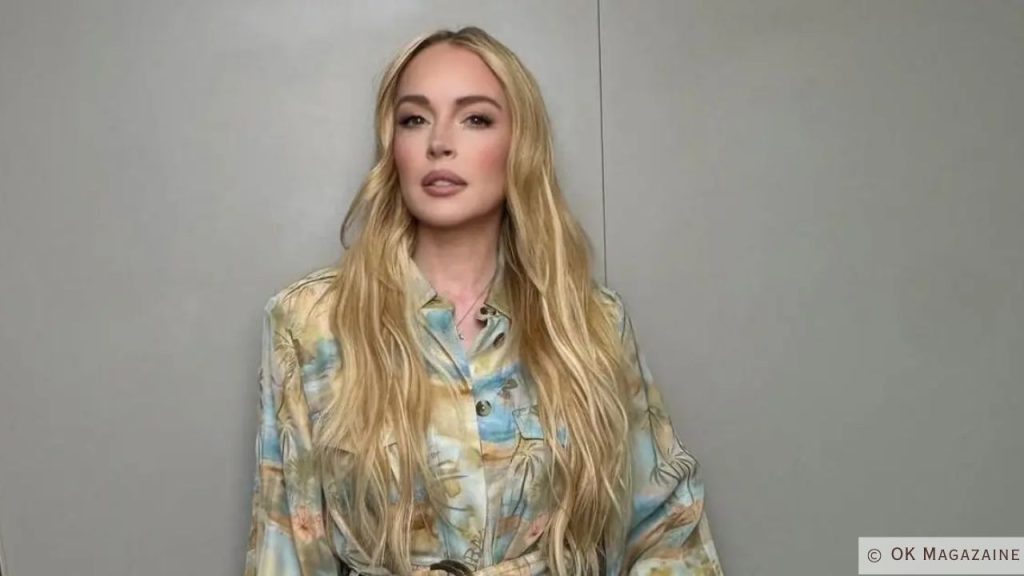 Lindsay Lohan applying eye patches and serum