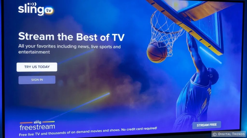 Close-up of Sling TV’s electronic program guide with channel tiles and improved navigation layout.
