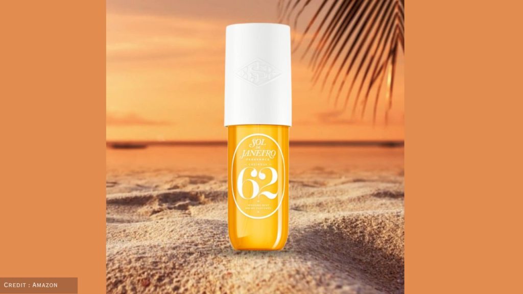 Woman spraying Sol de Janeiro Cheirosa 62 Hair & Body Mist