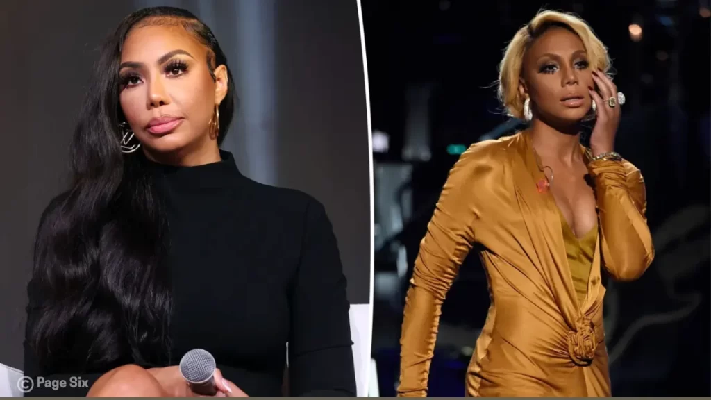 Tamar Braxton speaking in an emotional moment, highlighting her vulnerability and recovery process.
