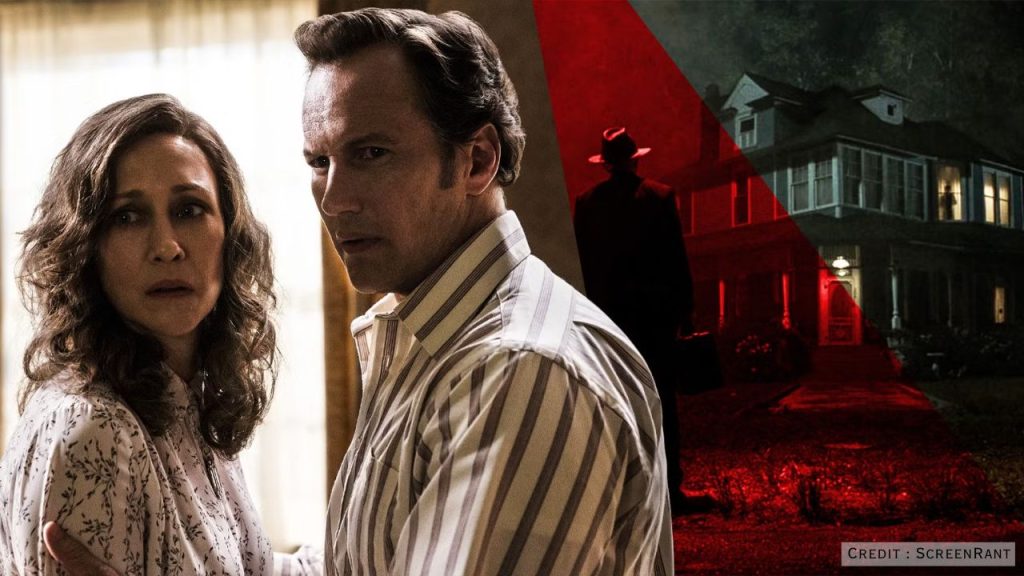 Dark, haunting poster featuring the title The Conjuring: Last Rites, evoking eerie suspense and classic horror vibes.