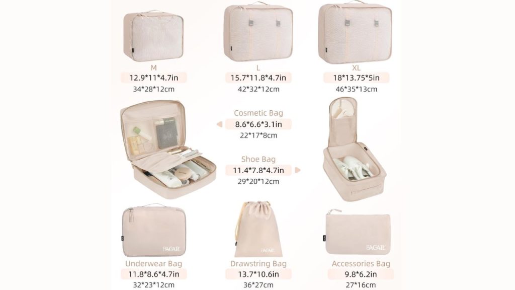 BAGAIL 8 best packing cubes for travel neatly organized inside a suitcase