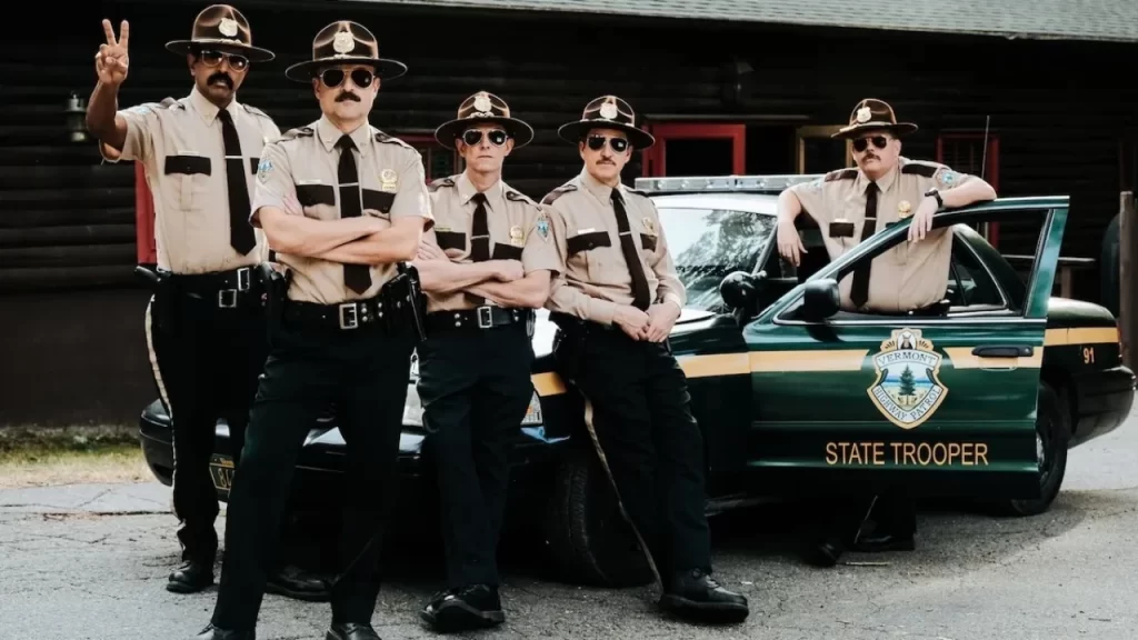 Broken Lizard team celebrating the start of Super Troopers 3 production