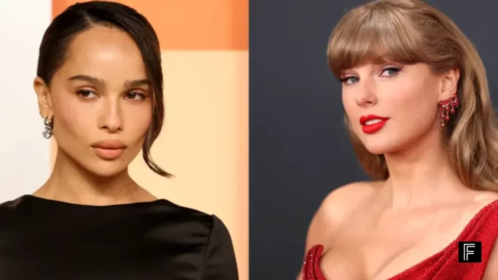 Zoë Kravitz animatedly describing the bathroom mishap with the snake on Late Night with Seth Meyers.
