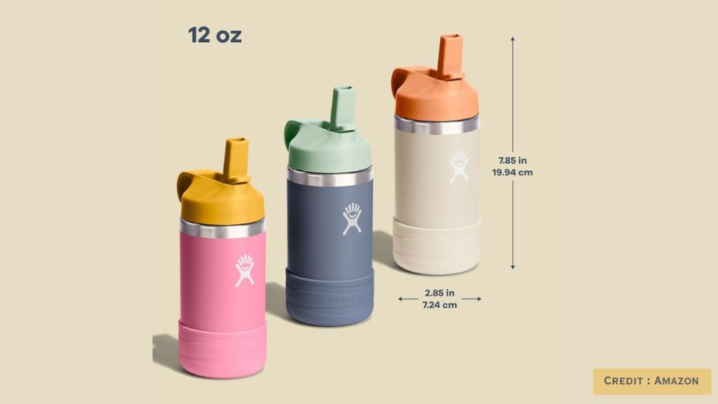 Hydro Flask Kids Water Bottle leak-proof straw cap close-up