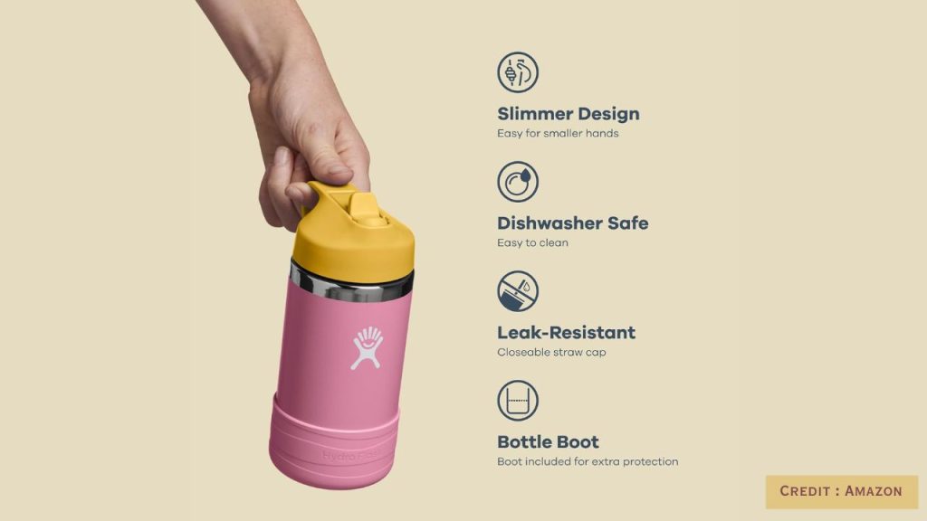 Hydro Flask Kids Water Bottle in school backpack for easy portability