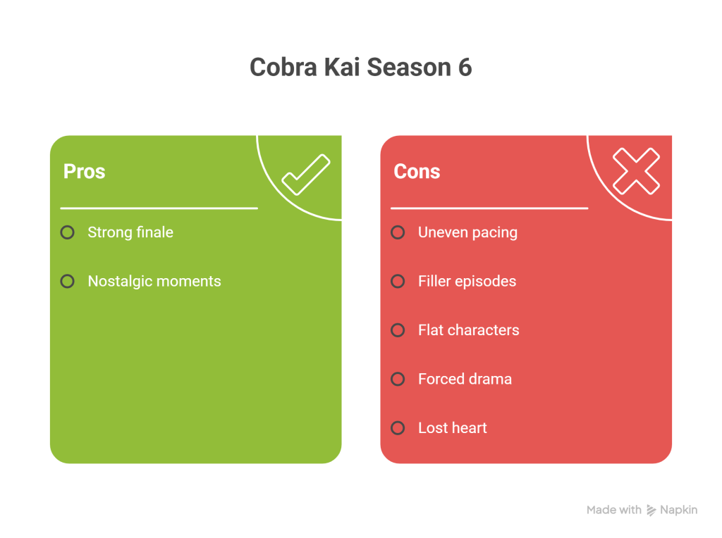 visual show pros and cons of cobra kai season 6