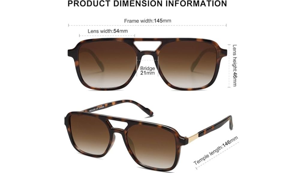 Classic aviator sunglasses with thin metal frames and large UV lenses