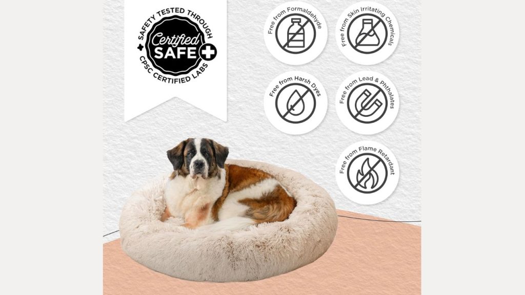 Different sizes of Sheri Calming Donut Dog Bed for all breeds