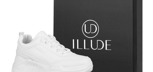ILLUDE Women’s Platform Chunky Sneakers in white color