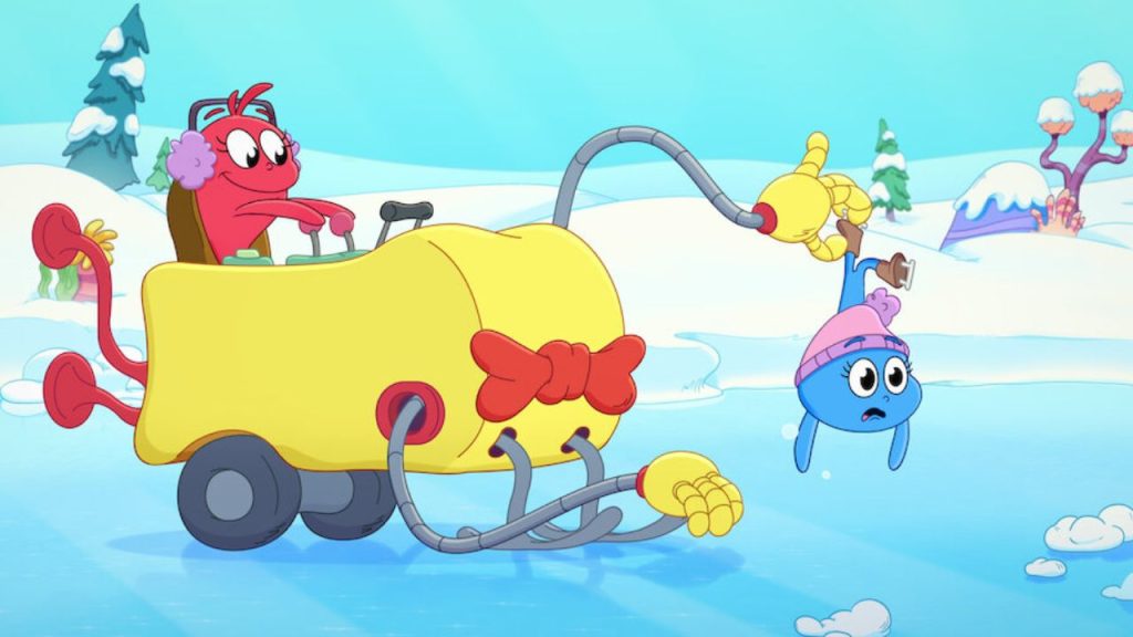 red and blue fish playing in Dr. Seuss’s Red Fish