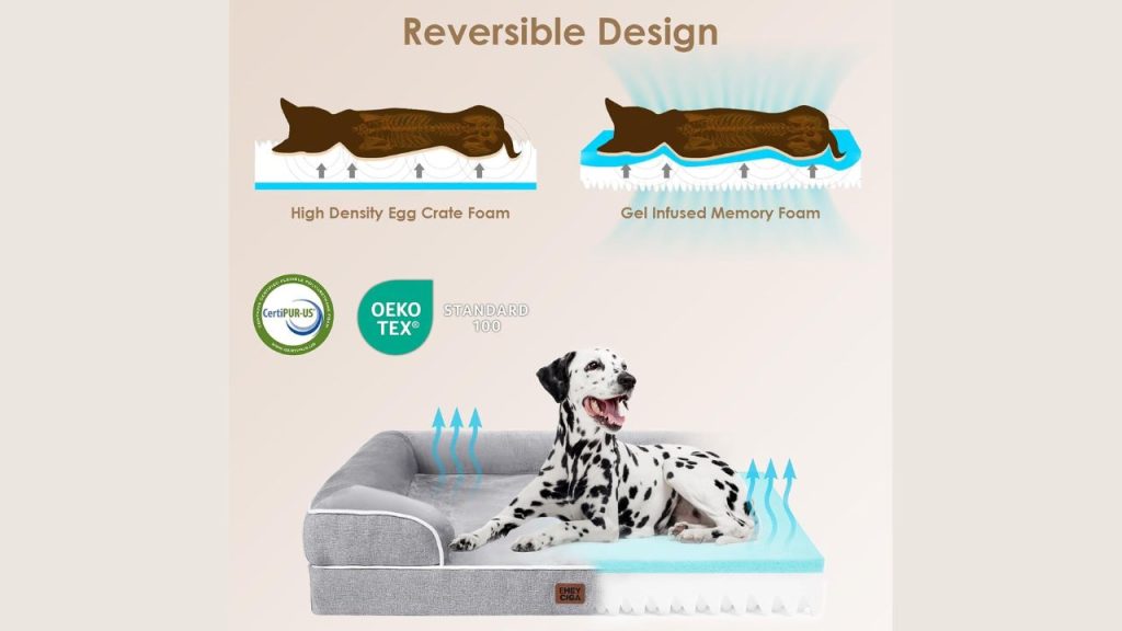 EHEYCIGA Dog Bed removable cover being washed by pet owner