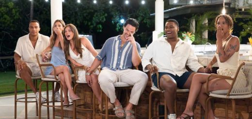 Final contestants including Jess, Spencer, Alexe, and Andrew seated together during the final rose ceremony of Bachelor in Paradise.
