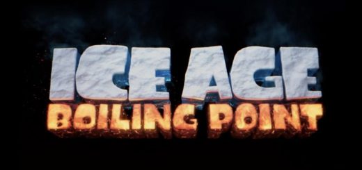 Bold stylized movie title Ice Age: Boiling Point.