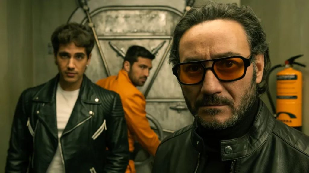 Pau Simón as Max in Billionaires’ Bunker trailer, looking tense inside the bunker.