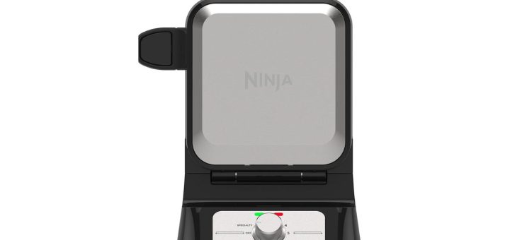 Ninja BW1001 NeverStick PRO Waffle Maker stainless steel vertical design