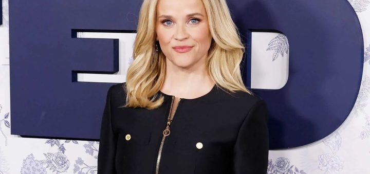 Reese Witherspoon speaking passionately about AI at a recent media event