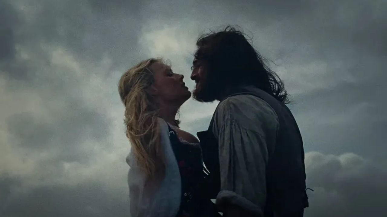 Margot Robbie and Jacob Elordi locked in an intense gaze from the Wuthering Heights teaser.