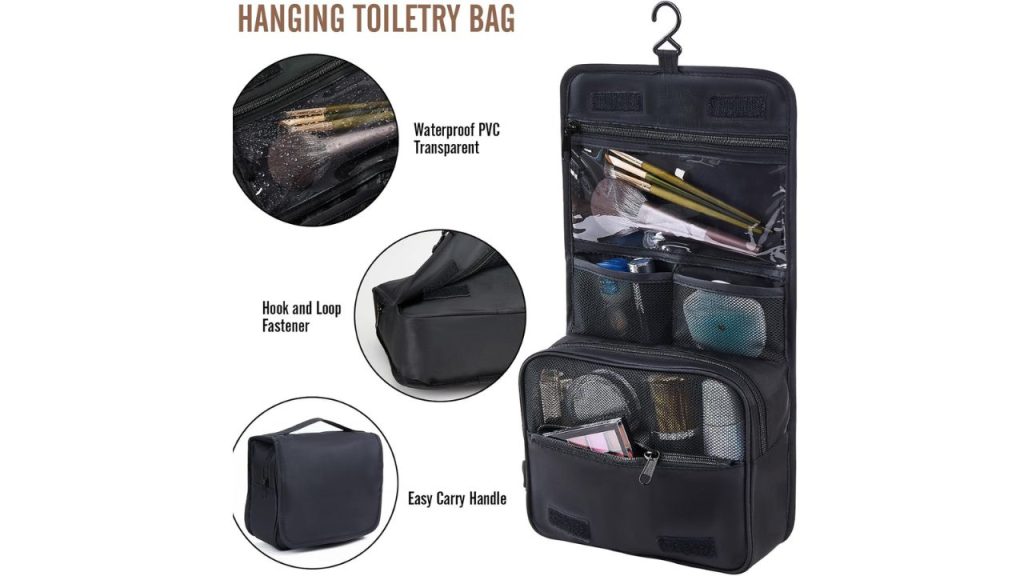 Included toiletry and laundry bags from Veken packing cubes set