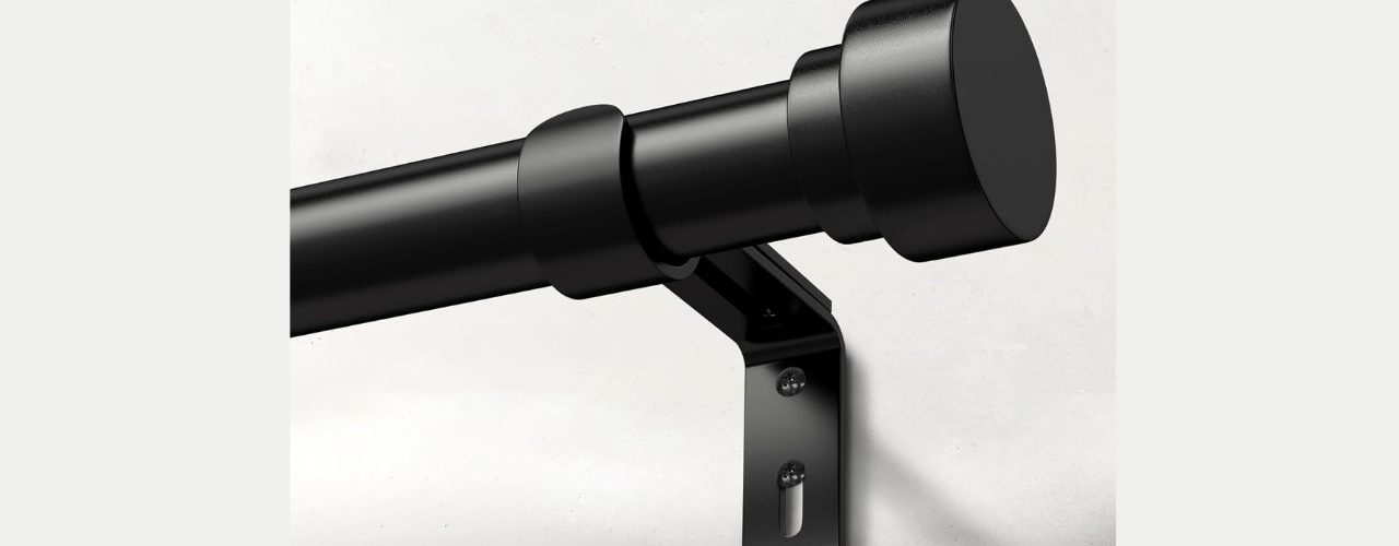 Strong heavy duty curtain rod supporting thick curtains