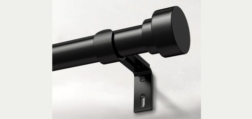Strong heavy duty curtain rod supporting thick curtains