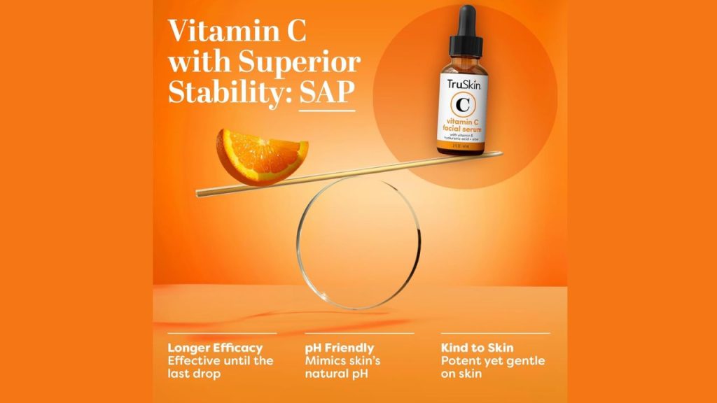 Before and after results of using TruSkin Vitamin C Serum for face