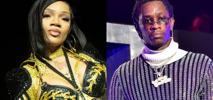 Young thug and GloRilla in an image